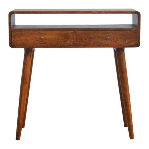 Curved Console Table - Chestnut
