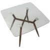 Clara - Mid-Century Modern Square Dining Table - Walnut / Clear - Image 4