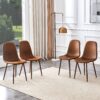 (Set of 4) Backrest AndTransfer Legs Chairs Adding A Touch Of Elegance To Minimalist And Scandinavian Style Homes - Walnut - Image 2
