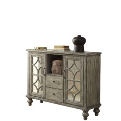 Velika - Weathered Console Table With 1 Open Compartment Storage - Gray