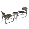 Patio Furniture Set 3 Piece Mixture Pattern PE Rattan Steel Frame And Modern Round Table - Brown / Black - Image 16