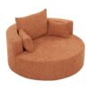 360° Swivel Chair Accent Barrel Chair Swivel Round Sofa Chair With 3 Removable Pillows For Living Room, Office And Hotel - Orange Red - Image 19