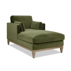 Knox - Modern Farmhouse Chaise Lounge Chair - Olive Green