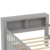 Twin Size Bed With Headboard Storage Rack, 2 Under Bed Drawers, 3 - Side Guardrails For Safety And Security - Gray - Image 12