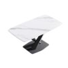 63" Modern Artificial Stone Dining Table, 6 People - White / Black - Image 10
