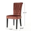 Elegant Velvet Tufted Dining Chair - Blush - Image 3