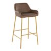 Daniella - Contemporary / Glam Fixed Height Barstool (Set of 2) - Gold / Espresso - Image 2