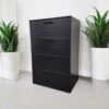 Oliver - 4 Drawer Jumbo Chest With Weathered And Full Extension Slides - Black - Image 4