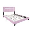 Velvet Upholstered Bed Frame With Adjustable Features, Teenage Girl's Favorite Collection - Pink - Image 3