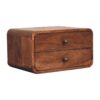 2 Drawer Floating Bedside Table - Caramel - Image 6