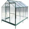 6.3'x8.2'x7' Polycarbonate Greenhouse, Heavy Duty Outdoor Aluminum Walk-In Green House Kit With Rain Gutter, Vent And Door For Backyard Garden - Green - Image 13