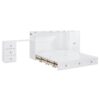 Queen Size Murphy Bed With USB Port, Large Drawer, And Wardrobe / Desk Combo Versatile Cabinet Bed - White - Image 2