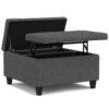 Harrison - Small Square Coffee Table Storage Ottoman - Gray - Image 4