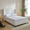 Harper - Queen Tall Headboard Upholstered Bed, High Headboard, Elegant Simplicity, No Box Spring Needed - Cream White - Image 12
