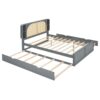 Queen Size Headboard Bed With 2 Drawers And Trundle - Gray - Image 6
