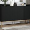 Modern Sideboard Elegant Buffet Cabinet With Large Storage Space For Dining Room, Entryway - Black - Image 20