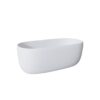 Freestanding Bathtub Resin Stone Soaking Bathtub Solid Surface Modern Tubs With Overflow And Pop-Up Drain - Matte White - Image 11