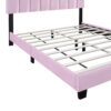 Velvet Upholstered Bed Frame With Adjustable Features, Teenage Girl's Favorite Collection - Pink - Image 6