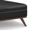 Owen - Extra Large Square Coffee Table Storage Ottoman - Distressed Black - Image 5