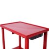 Transmission Teardown Work Station 1 / 2 Ton Capacity Sloping Drain Table Locking Drawer Removable Drain Basin Full-Width Lower Shelf Four 4" Caster Wheels - Red - Image 10
