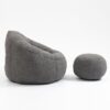 Bedding Bean Bag Sofa Chair High Pressure Foam Bean Bag Chair Adult Material With Padded Foam Padding Compressed Bean Bag With Footrest - Gray - Image 16