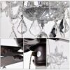 52" Crystal Shade Ceiling Fan Lamp, 3 Speed, 4 Timing, 5 Reversible Blades Crystal Ceiling Fan, 5 Pieces X E12 (No Include Bulb), Hand Pull Chain - Matte Black - Image 16