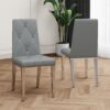 Modern Light Luxury Dining Chair With Electroplated Chair Legs (Set of 2) - Gray - Image 5