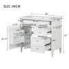 Bathroom Vanity With Top Sink, Modern Bathroom Storage Cabinet 2 Drawers And A Tip-Out Drawer, Single Sink Bathroom Vanity - White - Image 8