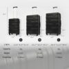 Hardshell Luggage Sets 3 Pieces Spinner Suitcase With Tsa Lock Lightweight 20" 24" 28" - Black - Image 3