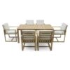 Patio Dining Set Outdoor Dining Table And Chair Set With And Removable Cushions For Patio, Backyard, Garden - Light Teak - Image 24