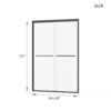 Matte Black Double Sliding Glass Shower Door With Aluminum Frame And SGCC Clear Tempered Glass - Black - Image 3