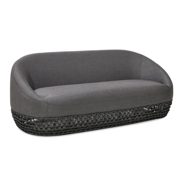 Willow - Upholstered Patio Deep Seating Sofa - Graphite Gray / Black