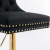 Thick Golden Swivel Velvet Barstools Adjusatble Seat Height From 27-35", Modern Upholstered Bar Stools With Backs Comfortable Tufted For Home Pub And Kitchen Island (Set of 2) - Black - Image 13