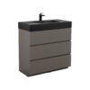 Alice - 36" Bathroom Vanity With Sink, Large Storage Freestanding Bathroom Vanity For Modern Bathroom, One-Piece Black Sink Basin Without Drain And Faucet - Black / Gray - Image 5