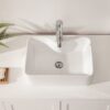 Modern Rectangular Vessel Sink Stain Resistant Porcelain Bathroom Vanity Basin European Glossy Above Counter Design - White - Image 3