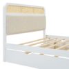 Queen Size Platform Bed With Trundle And 2 Drawers - White - Image 16