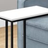 Accent Table, C - Shaped, Contemporary And Modern - White / Black - Image 2