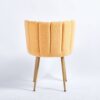 Modern Dining Chair (Set of 2) With Iron Tube Wood Color Legs, Shorthair Cushions And Comfortable Backrest, Suitable For Dining Room, Living Room, Cafe, Simple Structure - Yellow - Image 22