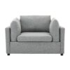 Wide Modern Oversized Armchair With Ottoman Stool, Single Sofa With Lumbar Support, Accent Chair, Reading Chair For Bedroom, Living Room - Light Gray - Image 14