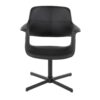 Vintage Flair - Mid-Century Modern Swivel Chair With X - Pedestal - Black - Image 5