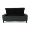 Contemporary Storage Ottoman With Tufted Top - Dark Gray - Image 10