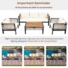 4 Pieces Outdoor Sectional Sofa Set 5 Person Patio Seating Group Outdoor Conversation Set With Cushions And A Coffee Table For Patios, Gardens, Or Balcony - Beige - Image 9