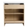 Contemporary 30" Freestanding Bathroom Vanity With White Resin Sink & Soft Close Cabinet Doors - Oak - Image 12