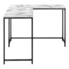 Computer Desk, Home Office, Corner, L Shape, Laptop, Contemporary And Modern - White Marble - Image 3