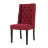 Modern Tufted Dining Chair (Set of 2) With High Back And Birch Wood Legs - Red - Image 8