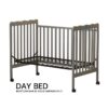 Crib 3 In 1 Convertible, Made Of Sustainable Pinewood, Non Toxic Finish, Comes With Locking Wheels, Wooden Nursery Furniture - Storm Gray - Image 9