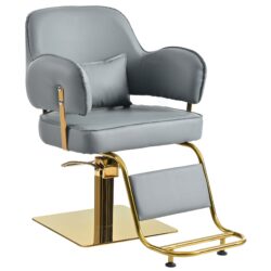 Elegant Barber Chair, Salon Chair For Hair Stylis, With Heavy Duty Hydraulic Pump Adjustable Barber Chair For Beauty Salon Spa Equipment - Gray