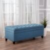 Juliana - Storage Ottoman With Stylish Designб Fabric And Birch Legs - Blue - Image 3
