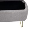 Storage Ottoman Bench For End Of Bed Gold Legs, Modern Gray Faux Fur Entryway Bench Upholstered Padded With Storage For Living Room Bedroom - Gray - Image 15