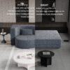 Modern Floor Sofa, With 2 Pillows, Convertible Teddy Fabric Foam Filled Bed, Full Size Folding Mattress, Suitable For Living Room Guest Room, Game Room - Gray - Image 18